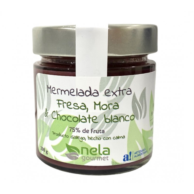 Marmelada Extra de Fresa, Mora & Chocolate Blanco de Artesanía Alimentaria