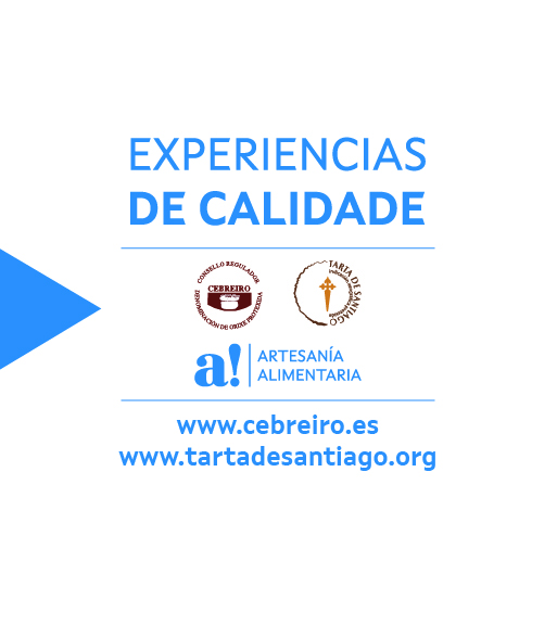 Compostela: Queixo DOP Cebreiro, IXP Tarta de Santiago e crocantes de Artesanía Alimentaria