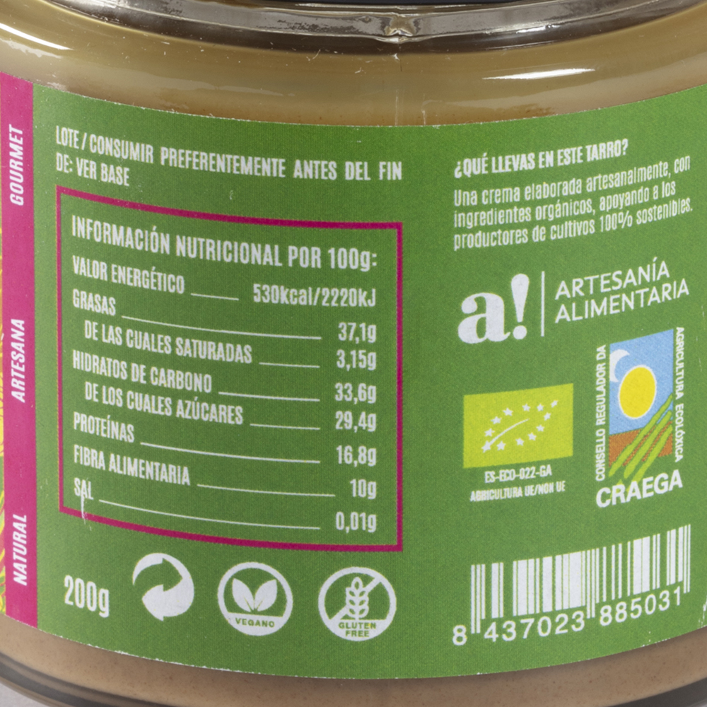 Crema de améndoa, canela e limón. A Sublime 200g