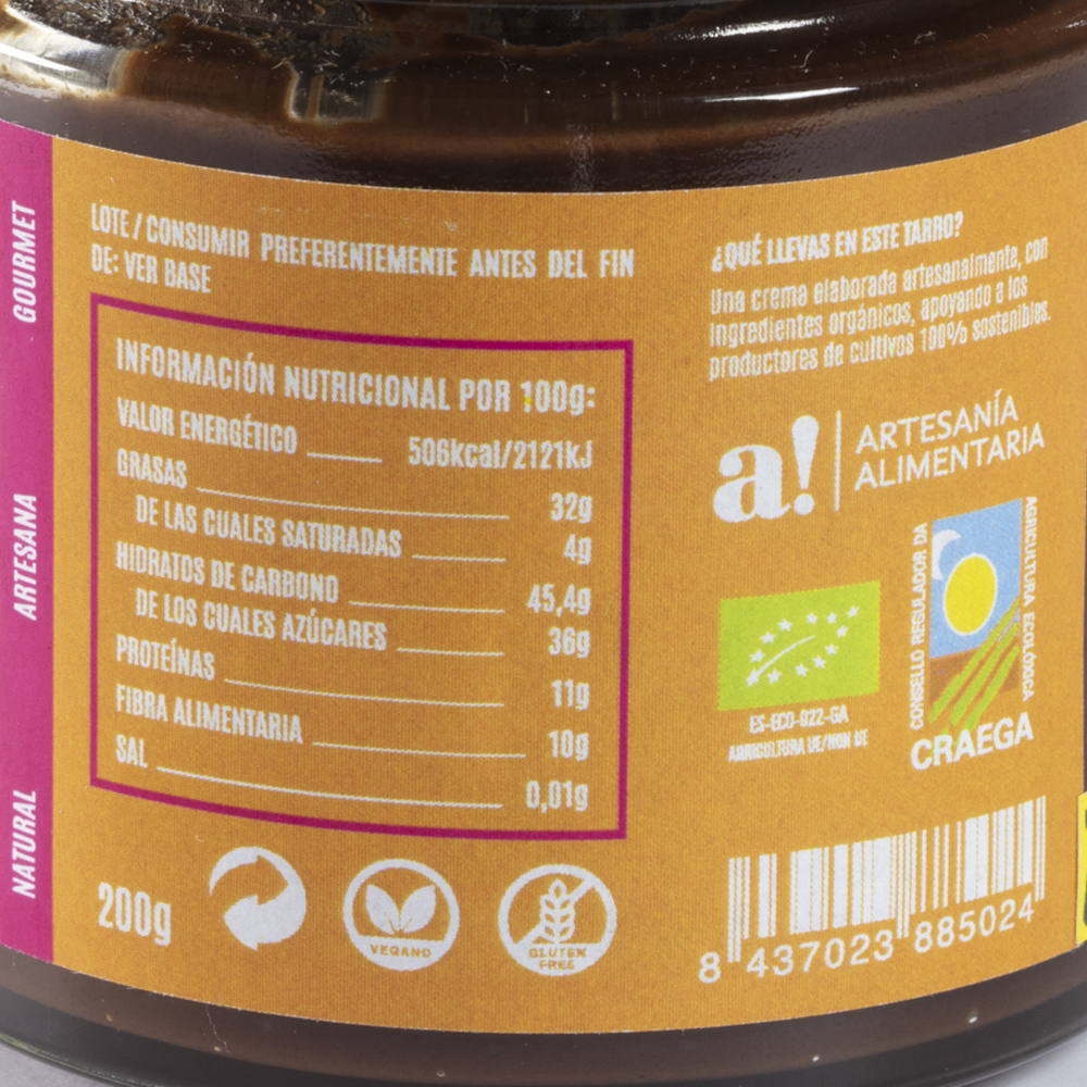  Crema de cacao, abelás e laranxa. Orange Exotic 200g