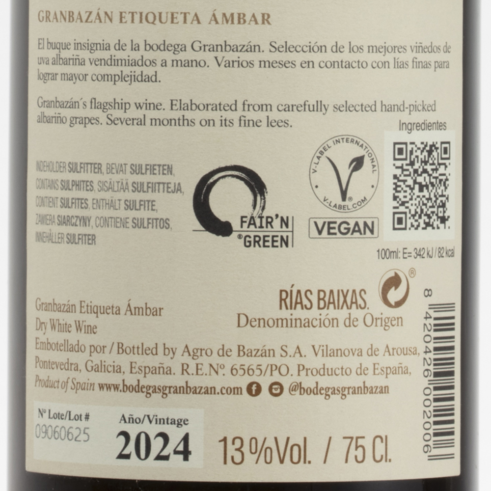 GRAN BAZÁN ETIQUETA AMBAR