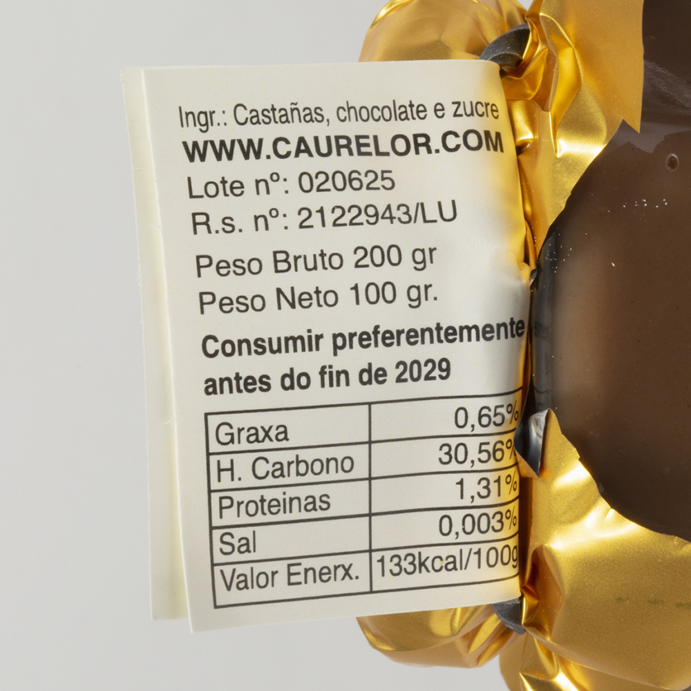 CAURELOR MERMELADA EXTRA DE CASTAÑA CON CHOCOLATE
