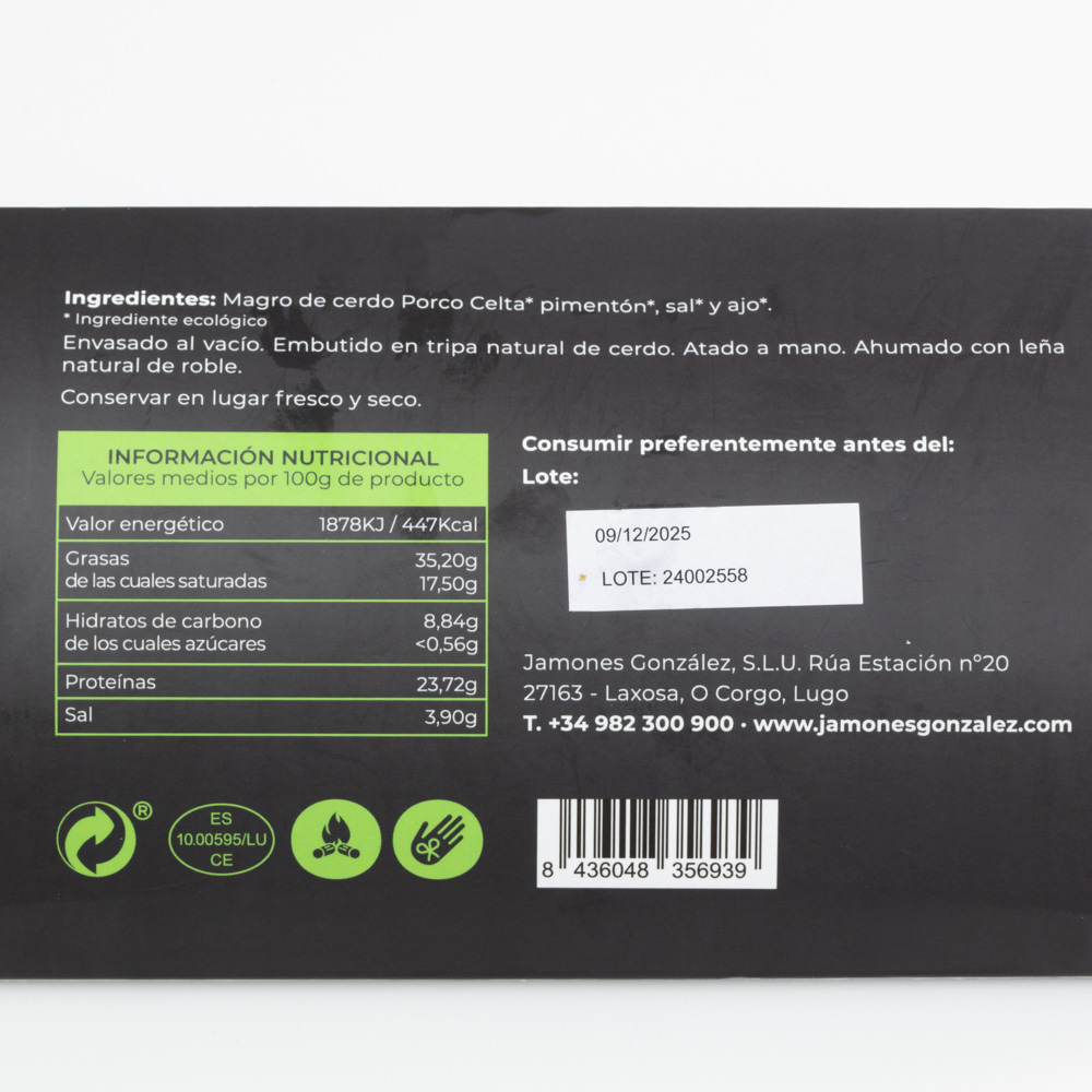 Chourizo celta ecolóxico