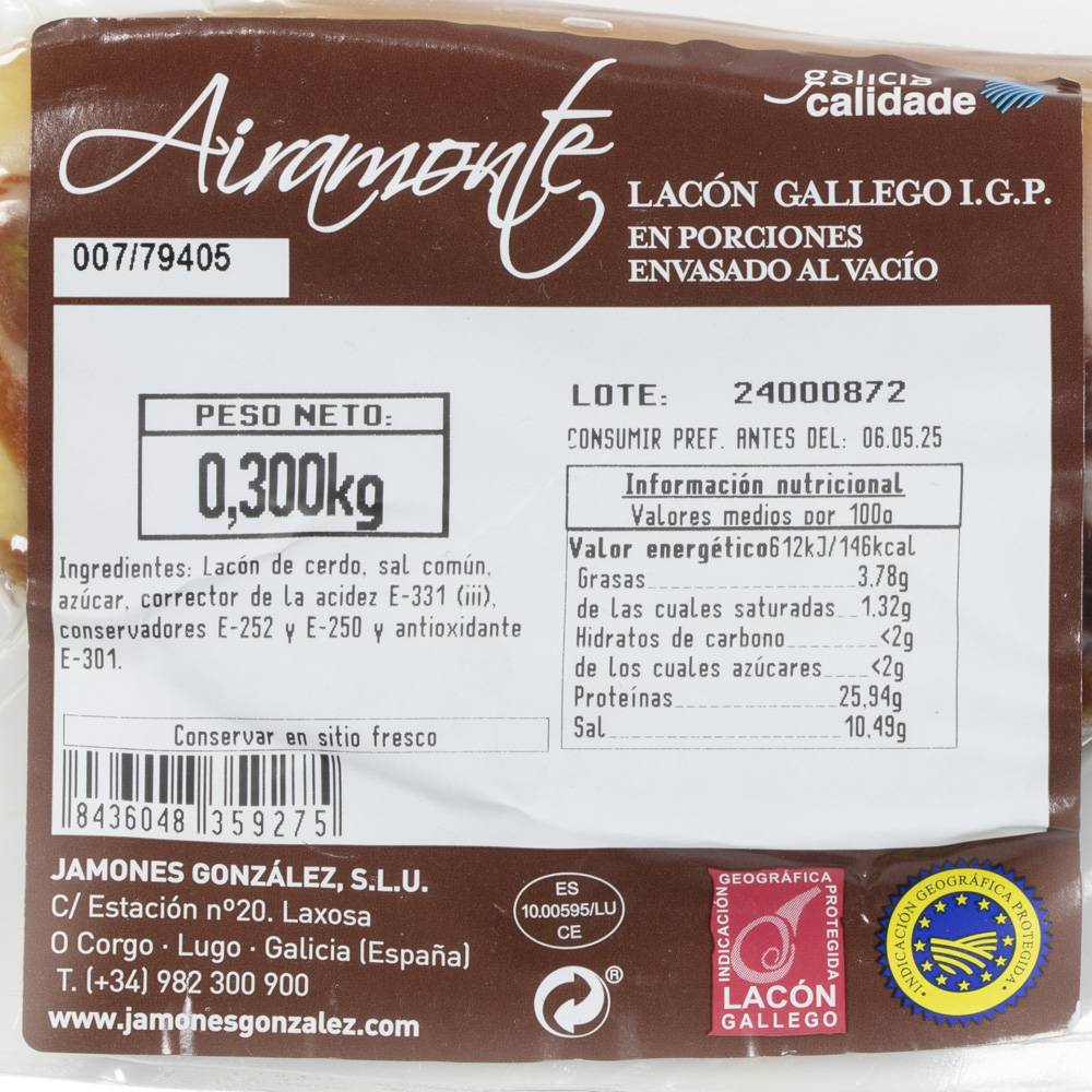 Lacón galego en porcións