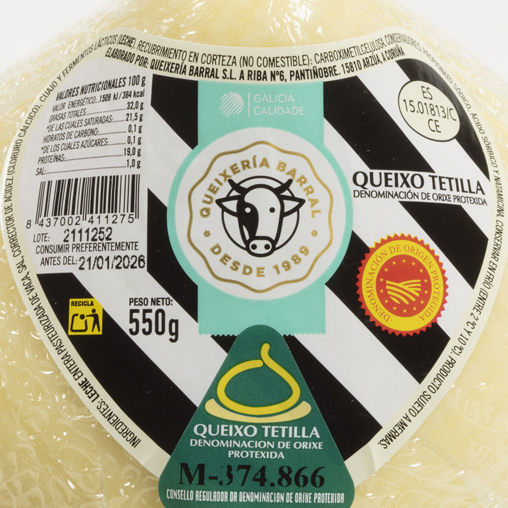 BARRAL Queixo Tetilla 550g