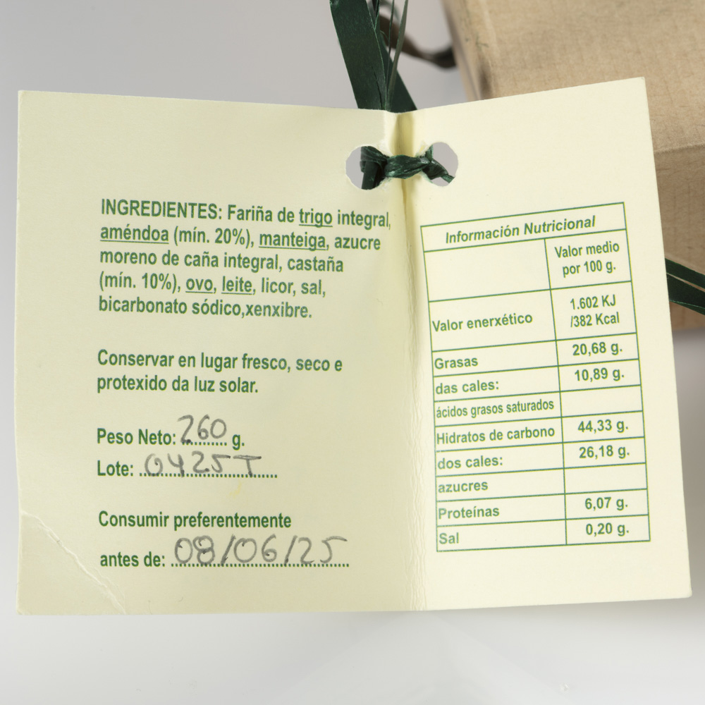 TORTA DE AMÉNDOAS E CASTAÑAS 260G