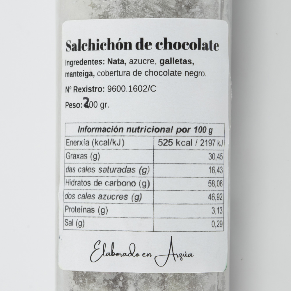 Salchichón de chocolate 200g